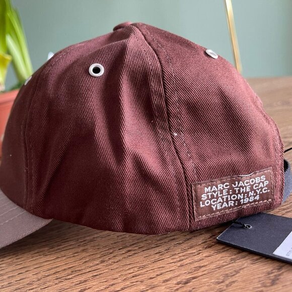 NWT! NEW! Marc Jacobs UNISEX MJ Logo Cap -BROWN - Picture 5 of 8